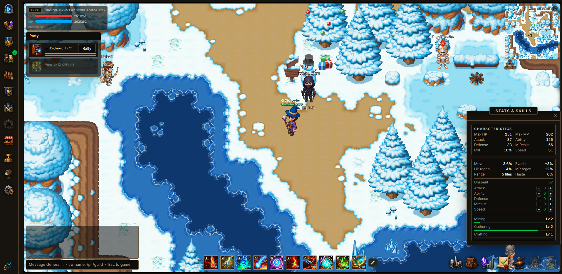 Snowfall over the winter town